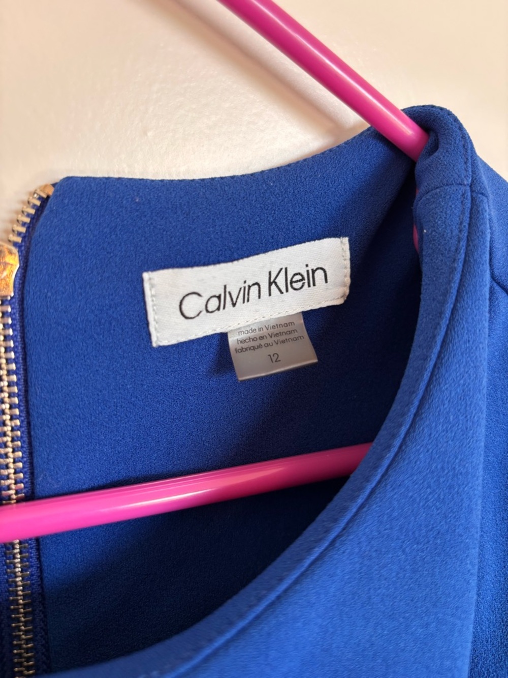 Calvin Klein Belted Tulip-Sleeve Jumpsuit Blue - Picture 4 of 5